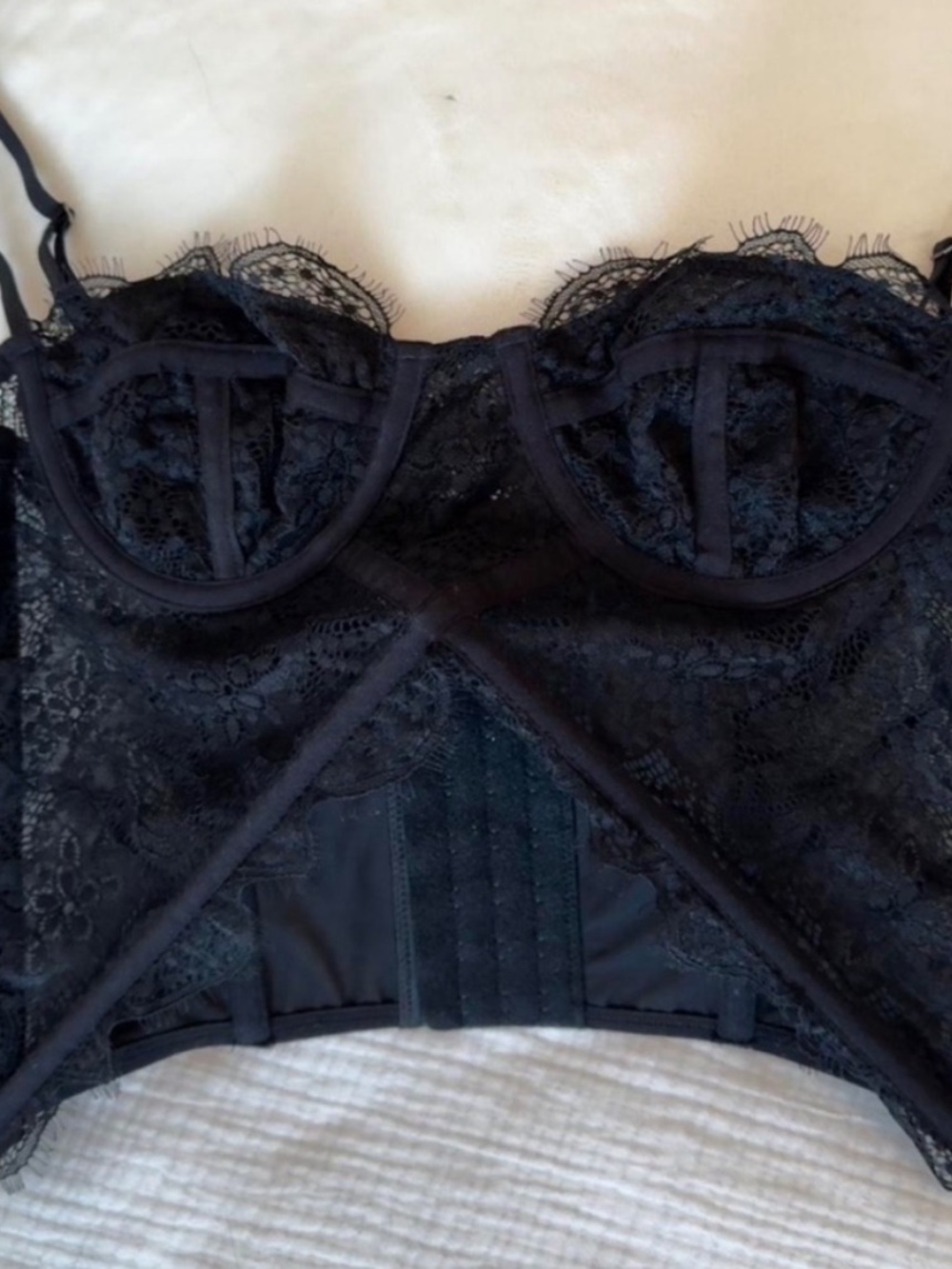 Urban Outfitters Black Lace Bustier Bra